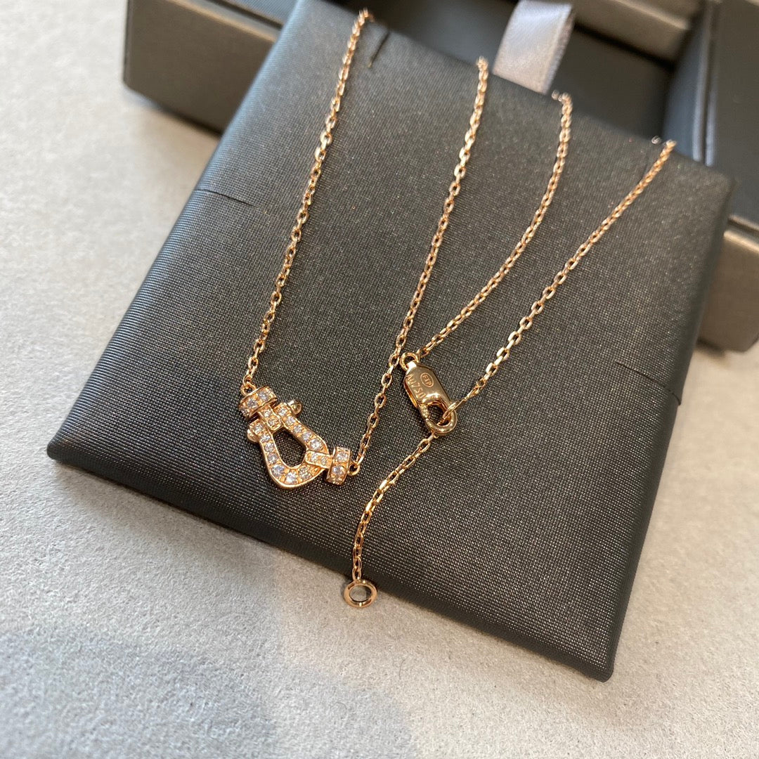[Lumi Jewelry]FORCE 10 DIAMOND PINK GOLD NECKLACE MINI MODEL