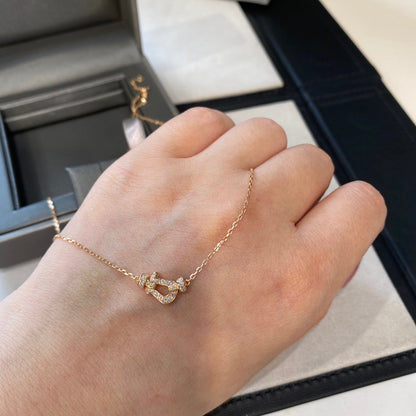 [Lumi Jewelry]FORCE 10 DIAMOND PINK GOLD NECKLACE MINI MODEL