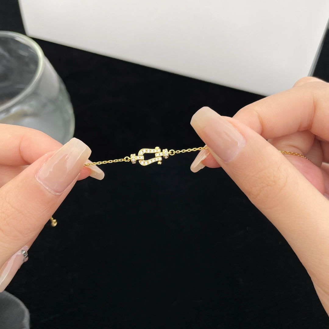 [Lumi Jewelry]FORCE 10 FULL DIAMOND BUCKLE CHAIN LINK MINI MODEL