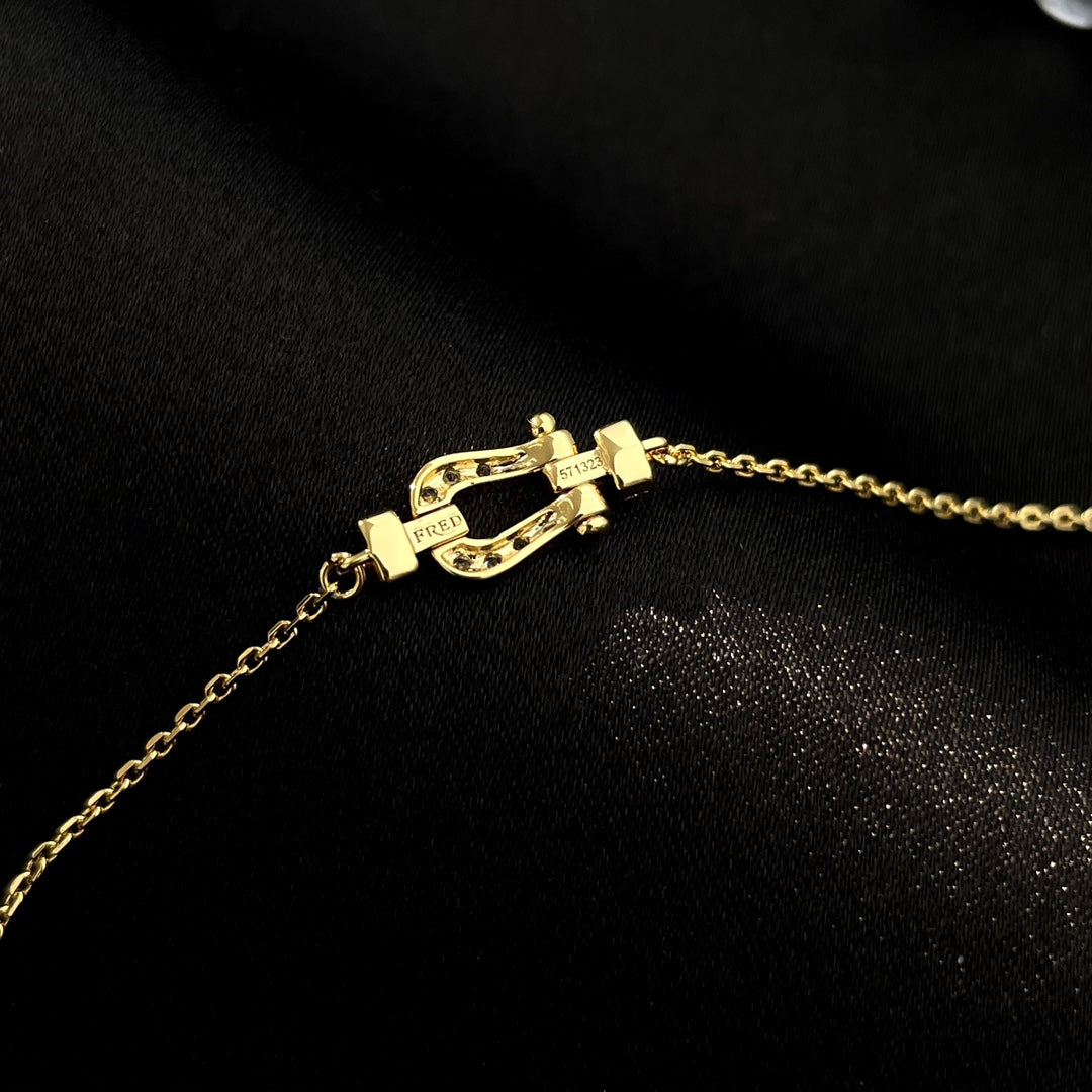 [Lumi Jewelry]FORCE 10 FULL DIAMOND BUCKLE CHAIN LINK MINI MODEL
