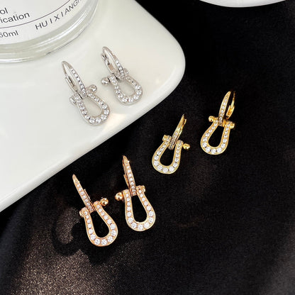 [Lumi Jewelry]FORCE 10 FULL DIAMOND DROP EARRINGS MEDIUM MODEL