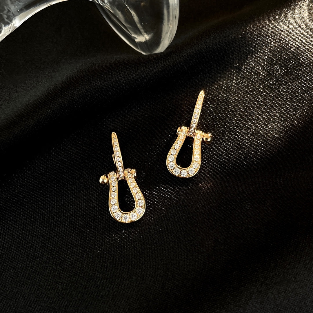 [Lumi Jewelry]FORCE 10 FULL DIAMOND DROP EARRINGS MEDIUM MODEL