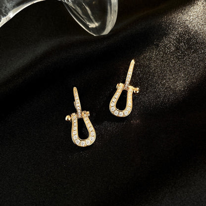 [Lumi Jewelry]FORCE 10 FULL DIAMOND DROP EARRINGS MEDIUM MODEL