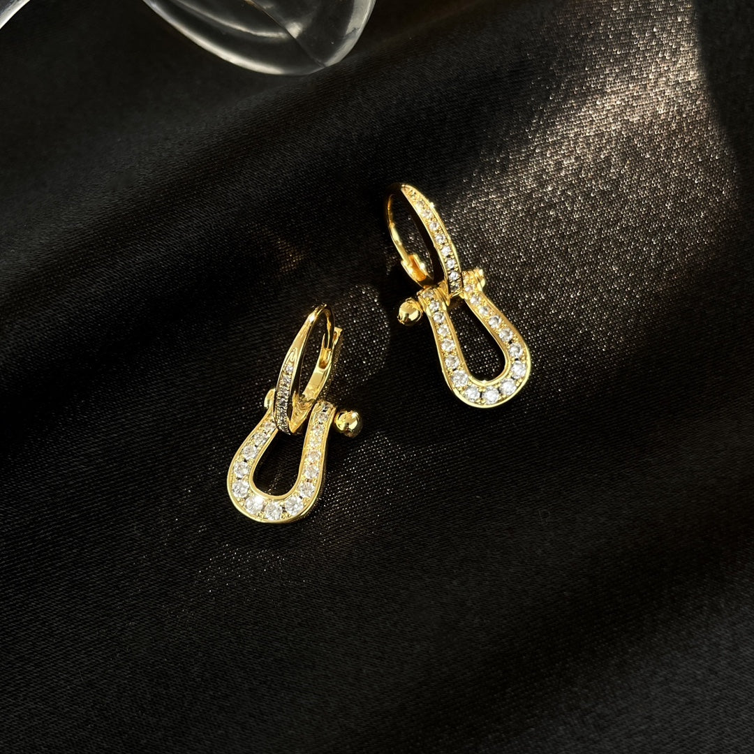 [Lumi Jewelry]FORCE 10 FULL DIAMOND DROP EARRINGS MEDIUM MODEL