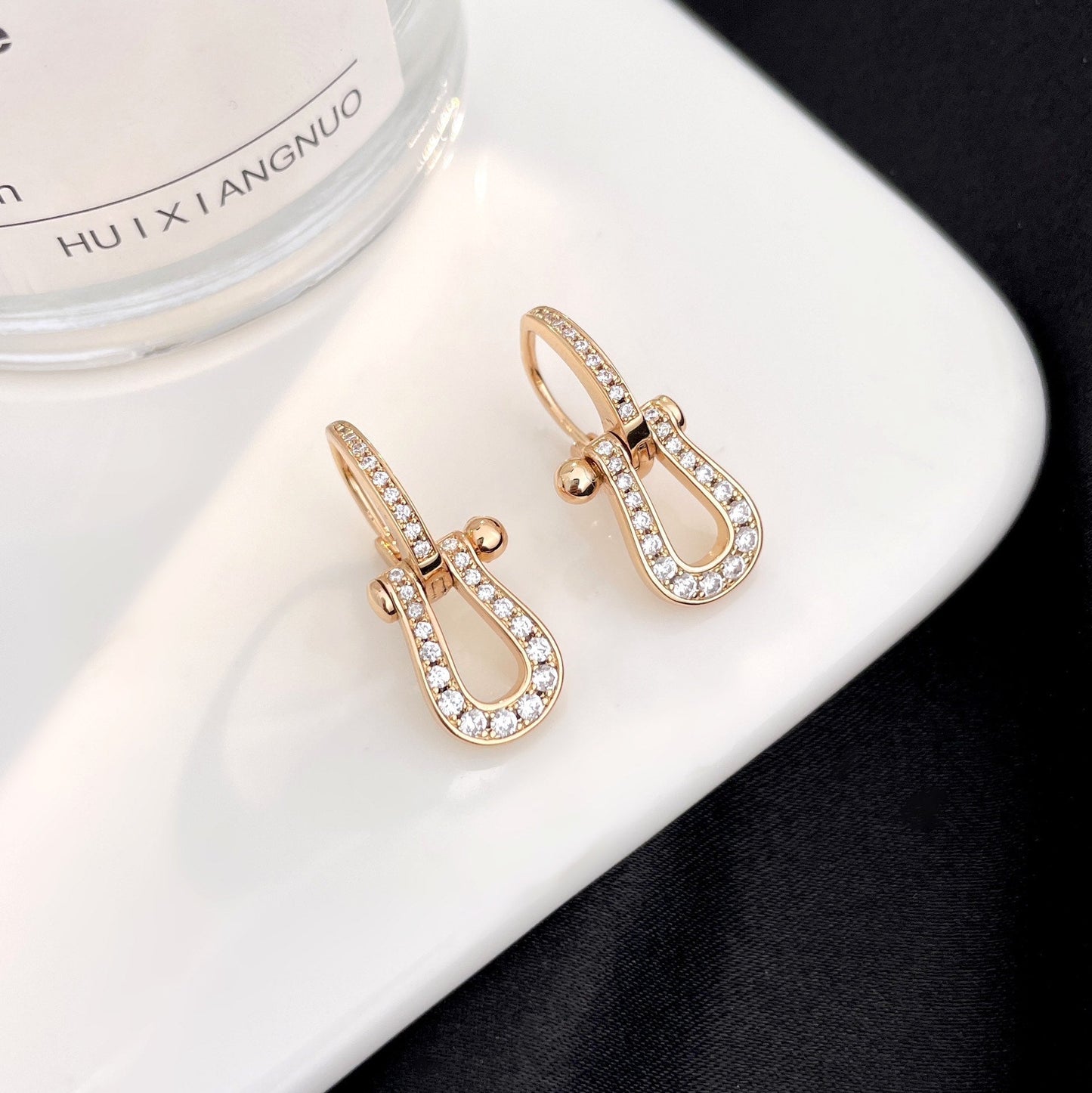 [Lumi Jewelry]FORCE 10 FULL DIAMOND DROP EARRINGS MEDIUM MODEL