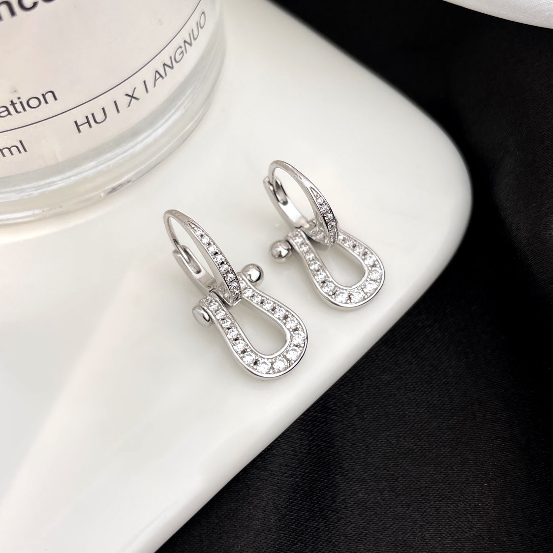 [Lumi Jewelry]FORCE 10 FULL DIAMOND DROP EARRINGS MEDIUM MODEL