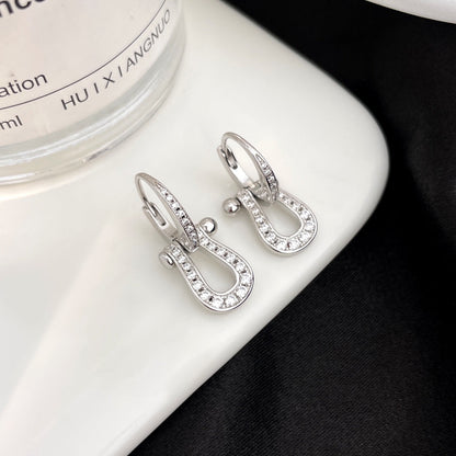 [Lumi Jewelry]FORCE 10 FULL DIAMOND DROP EARRINGS MEDIUM MODEL