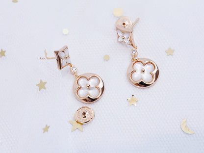 [Lumi Jewelry]STAR AND SUN PINK GOLD MOP DROP EARRINGS