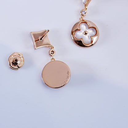 [Lumi Jewelry]STAR AND SUN PINK GOLD MOP DROP EARRINGS