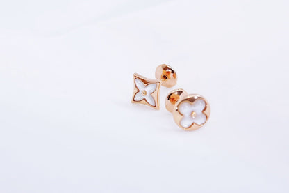 [Lumi Jewelry]STAR AND SUN PINK GOLD MOP STUD EARRINGS