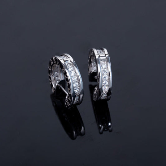 [Lumi Jewelry]ZERO 1 MINI SILVER DIAMOND EARRINGS