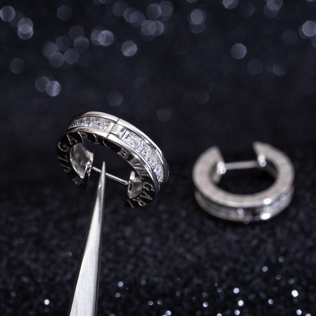 [Lumi Jewelry]ZERO 1 MINI SILVER DIAMOND EARRINGS
