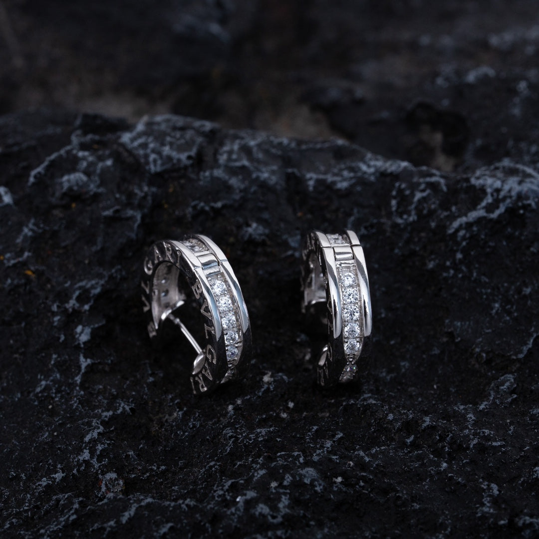 [Lumi Jewelry]ZERO 1 MINI SILVER DIAMOND EARRINGS