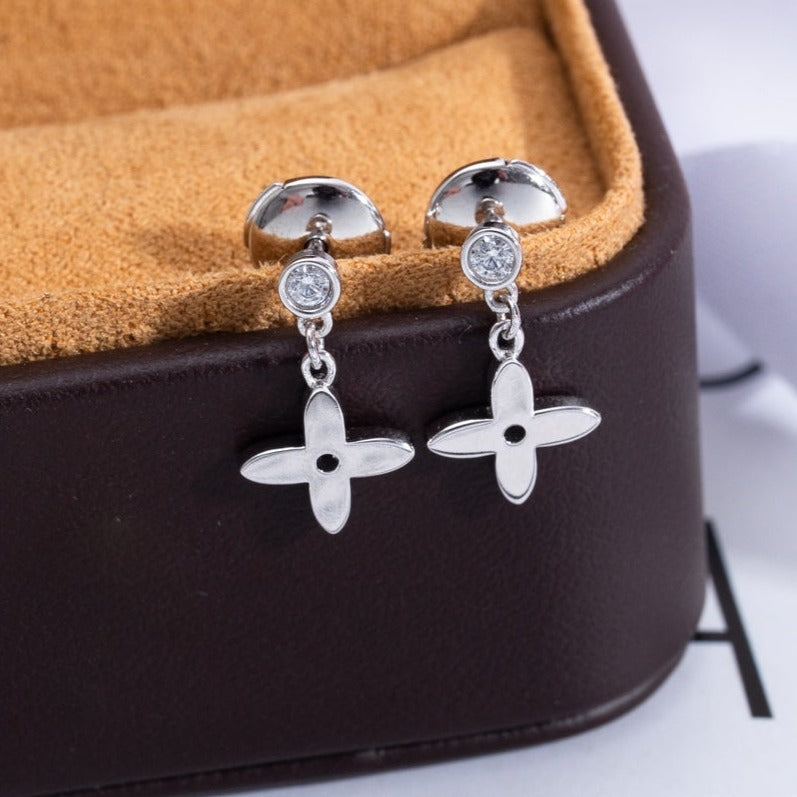 [Lumi Jewelry]VIDYLLE SILVER DIAMOND MINI DROP EARRINGS