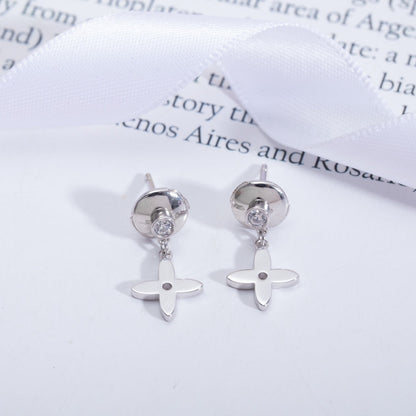[Lumi Jewelry]VIDYLLE SILVER DIAMOND MINI DROP EARRINGS