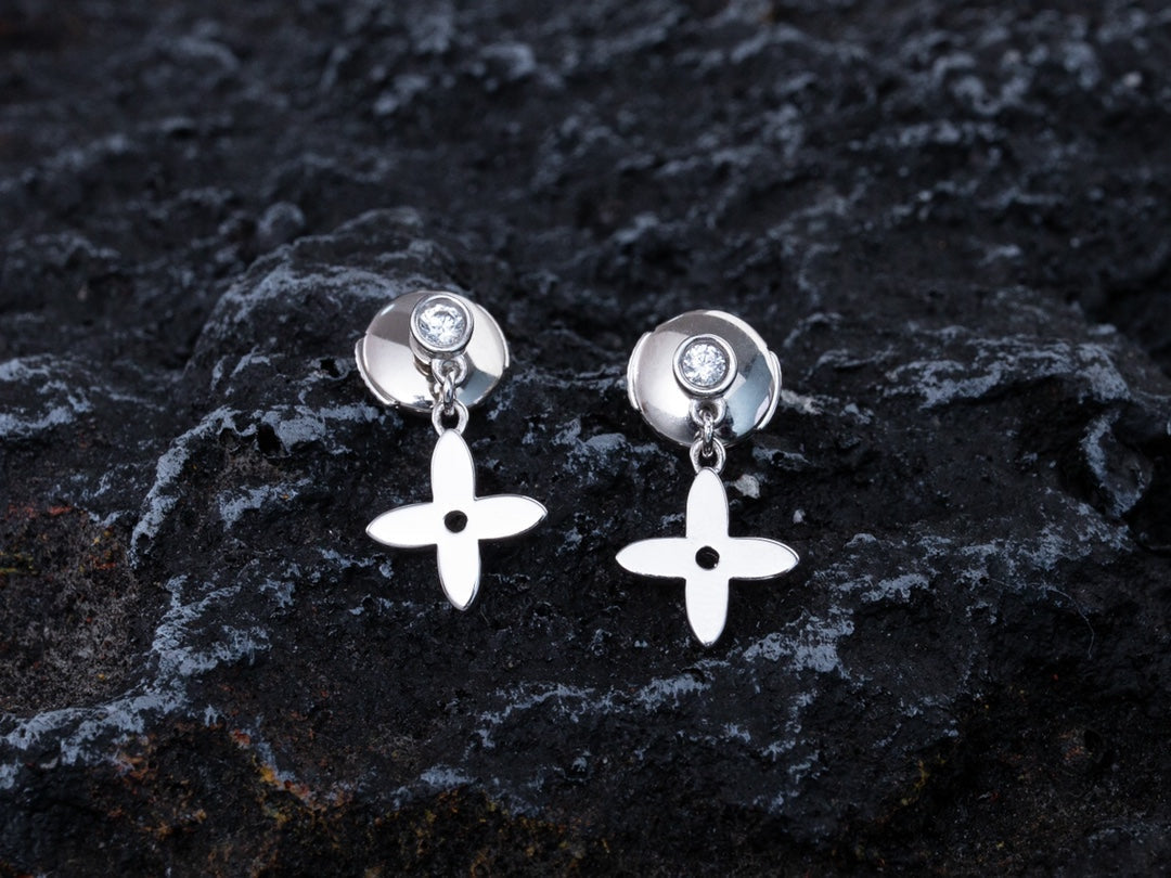 [Lumi Jewelry]VIDYLLE SILVER DIAMOND MINI DROP EARRINGS