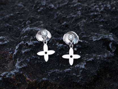 [Lumi Jewelry]VIDYLLE SILVER DIAMOND MINI DROP EARRINGS