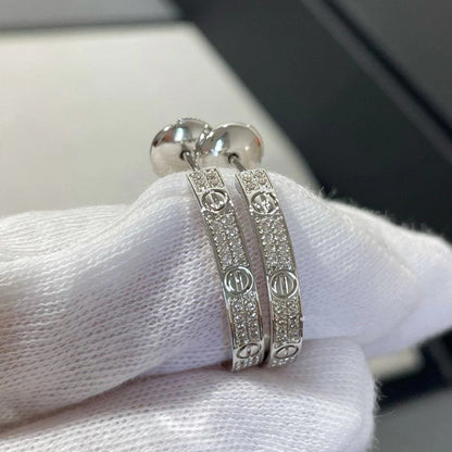 [Lumi Jewelry]LOVE EARRINGS 3.6MM DIAMOND PAVED