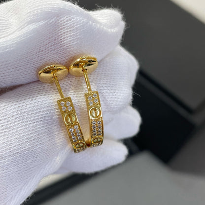 [Lumi Jewelry]LOVE DIAMOND GOLD HOOP EARRINGS