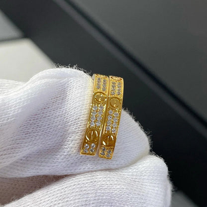 [Lumi Jewelry]LOVE EARRINGS 3.6MM DIAMOND PAVED
