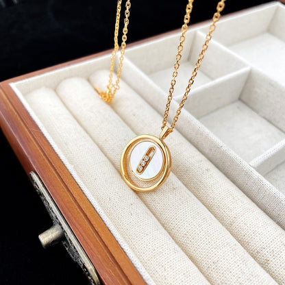 [Lumi Jewelery]LUCKY MOVE MOP PINK GOLD NECKLACE