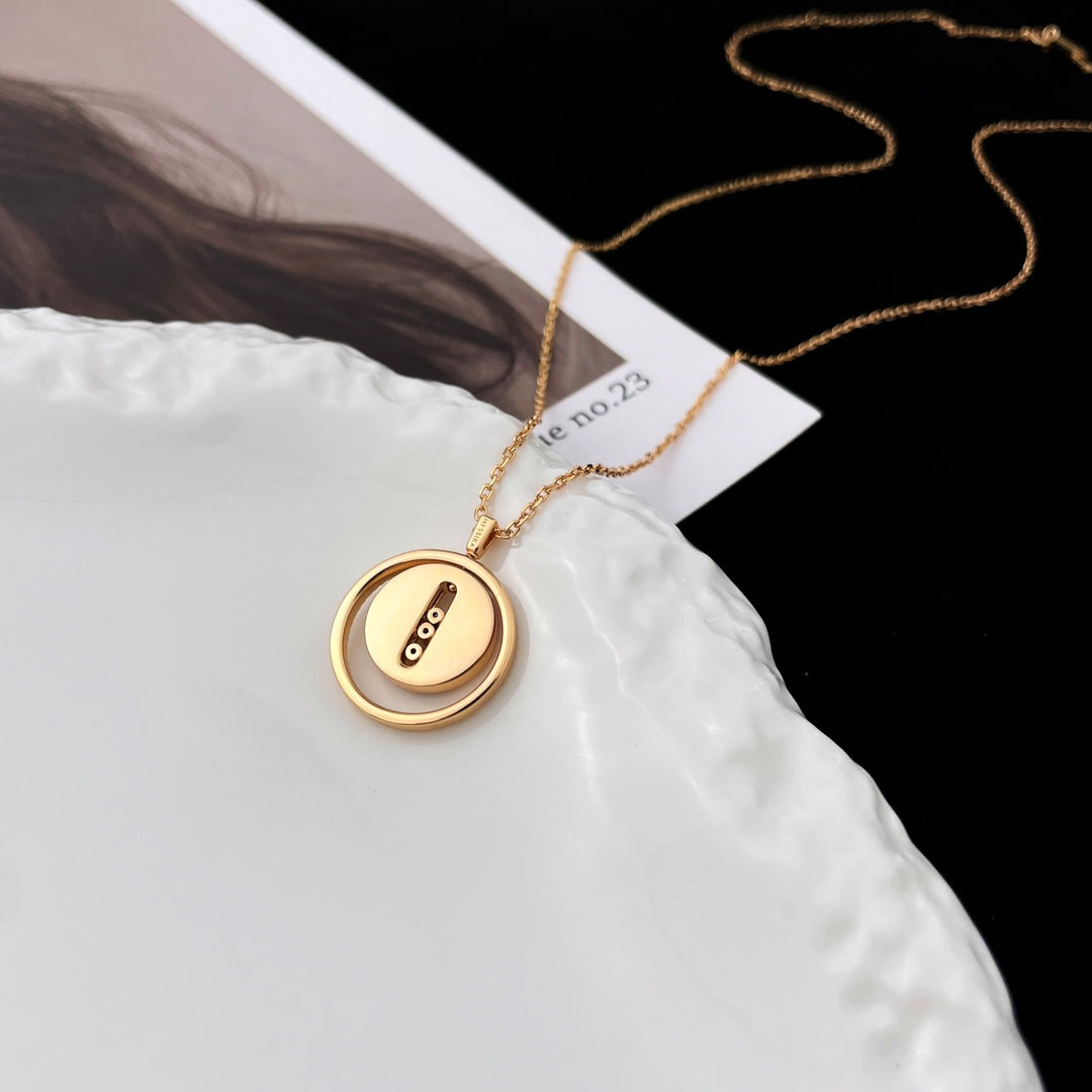 [Lumi Jewelery]LUCKY MOVE MOP PINK GOLD NECKLACE