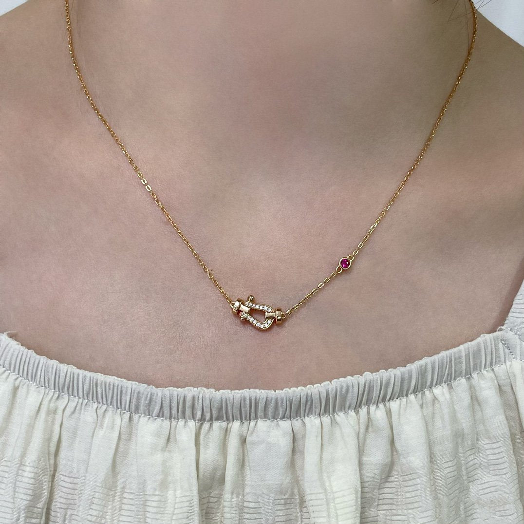 [Lumi Jewelry]FORCE 10 DIAMOND PINK GOLD NECKLACE