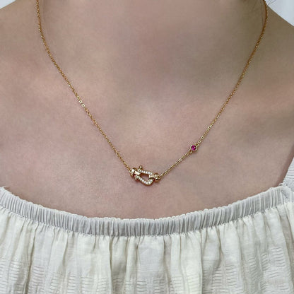 [Lumi Jewelry]FORCE 10 DIAMOND PINK GOLD NECKLACE
