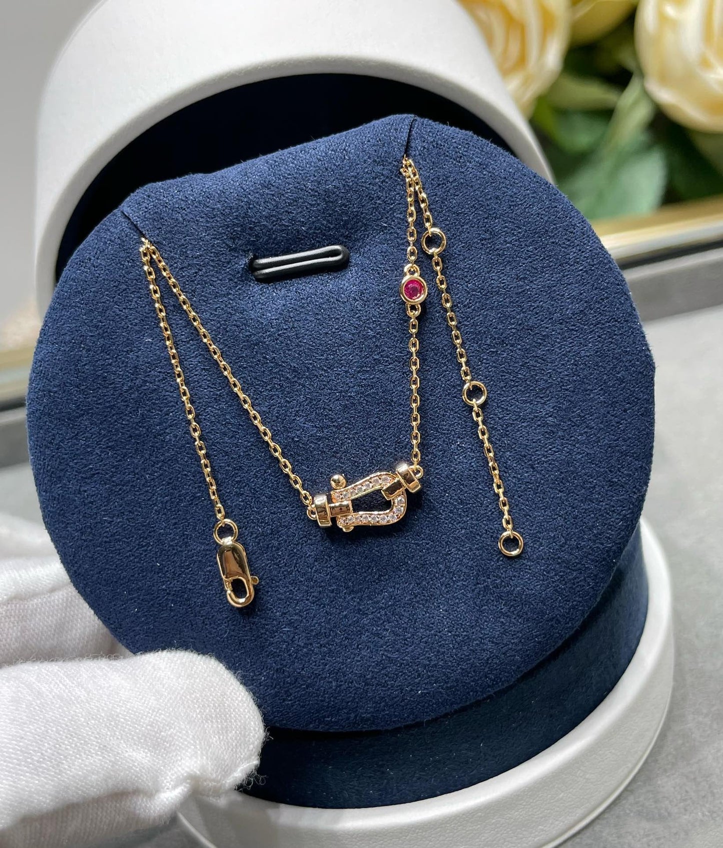 [Lumi Jewelry]FORCE 10 DIAMOND PINK GOLD NECKLACE