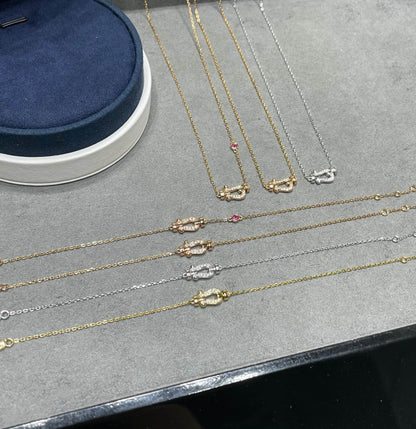 [Lumi Jewelry]FORCE 10 DIAMOND PINK GOLD NECKLACE