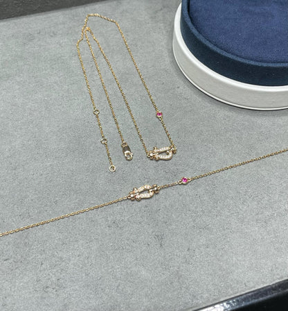 [Lumi Jewelry]FORCE 10 DIAMOND PINK GOLD NECKLACE