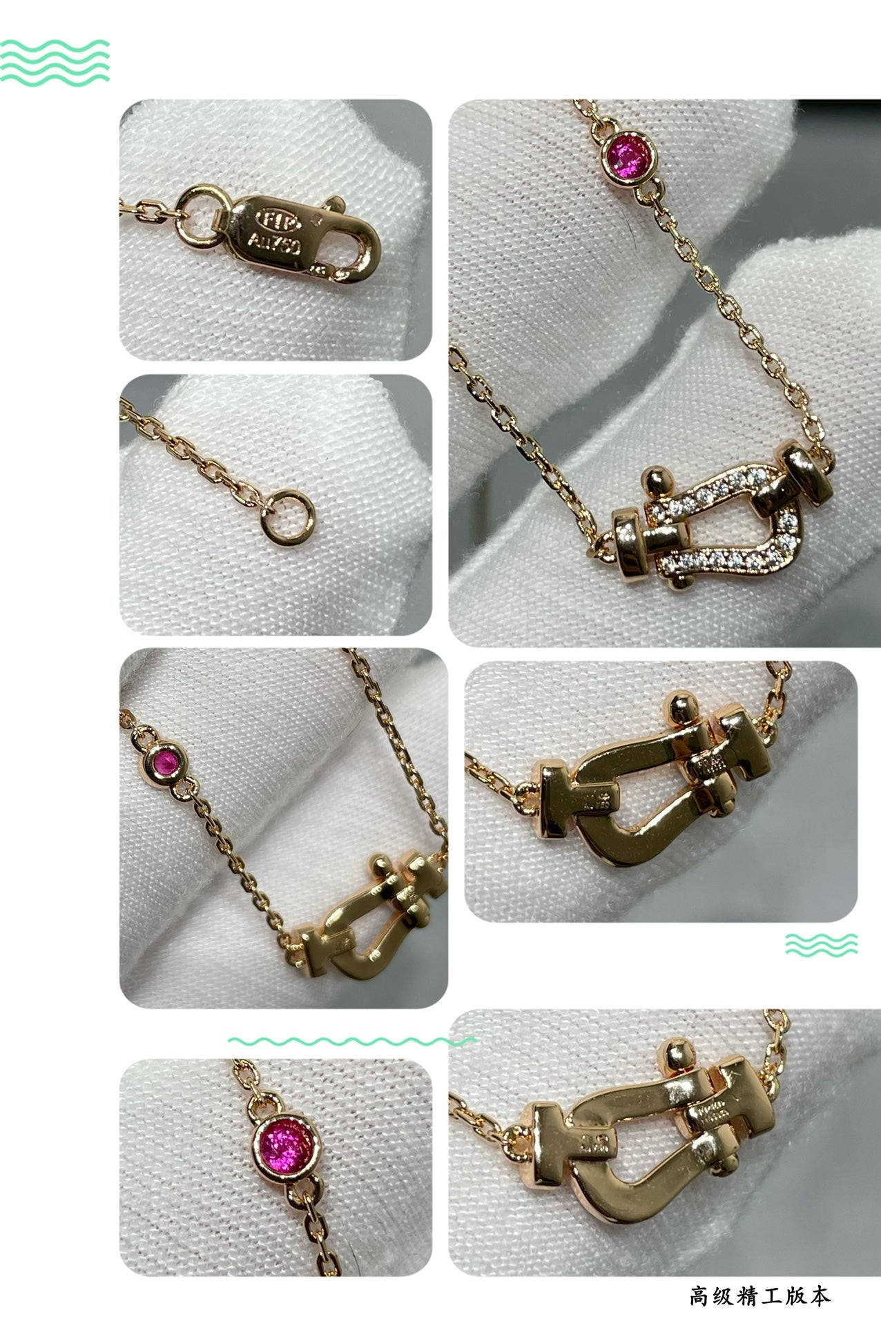 [Lumi Jewelry]FORCE 10 DIAMOND PINK GOLD NECKLACE