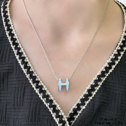 [Lumi Jewelry]POP H SKY BLUE NECKLACE