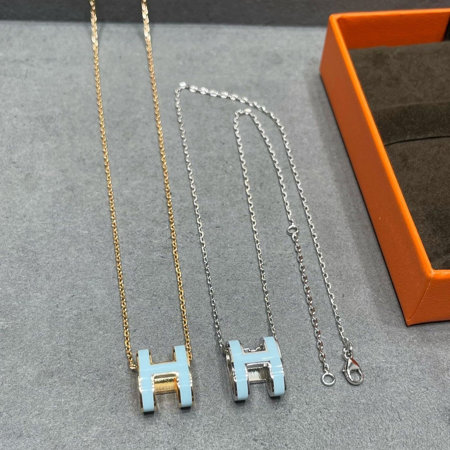 [Lumi Jewelry]POP H SKY BLUE NECKLACE