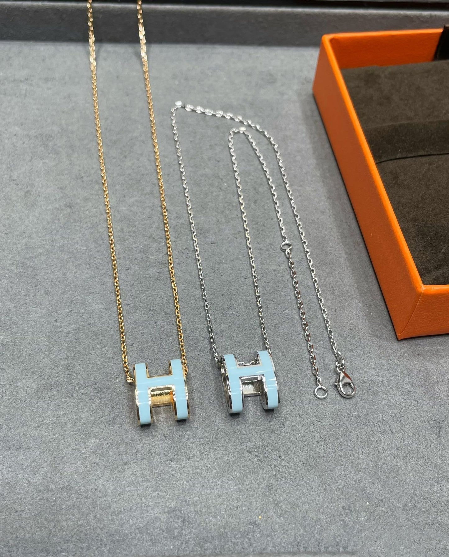 [Lumi Jewelry]POP H SKY BLUE NECKLACE