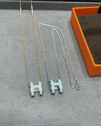 [Lumi Jewelry]POP H SKY BLUE NECKLACE