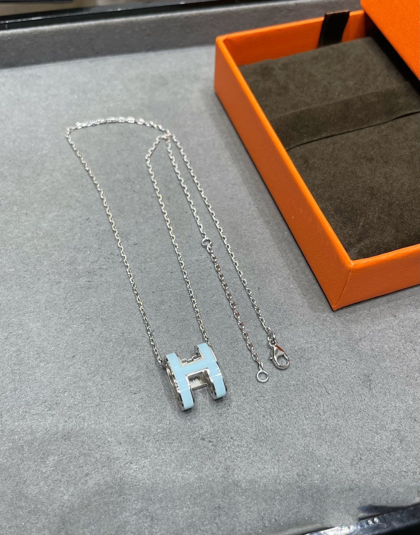 [Lumi Jewelry]POP H SKY BLUE NECKLACE