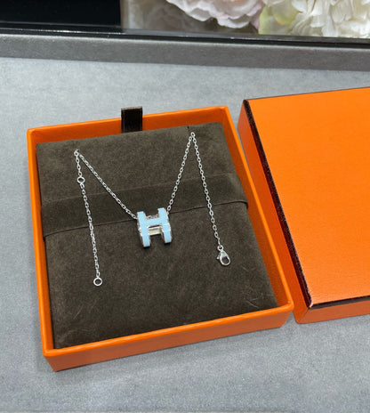 [Lumi Jewelry]POP H SKY BLUE NECKLACE
