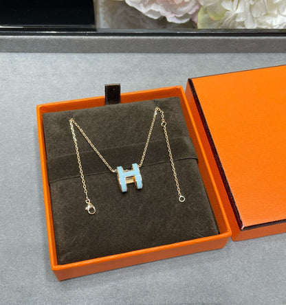 [Lumi Jewelry]POP H SKY BLUE NECKLACE