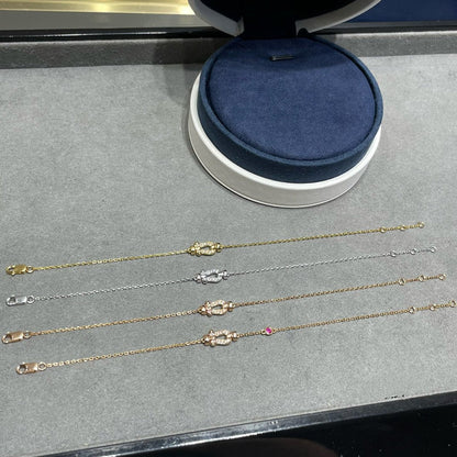 [Lumi Jewelry]FORCE 10 DIAMOND CHAIN LINK PINK GOLD BRACELET