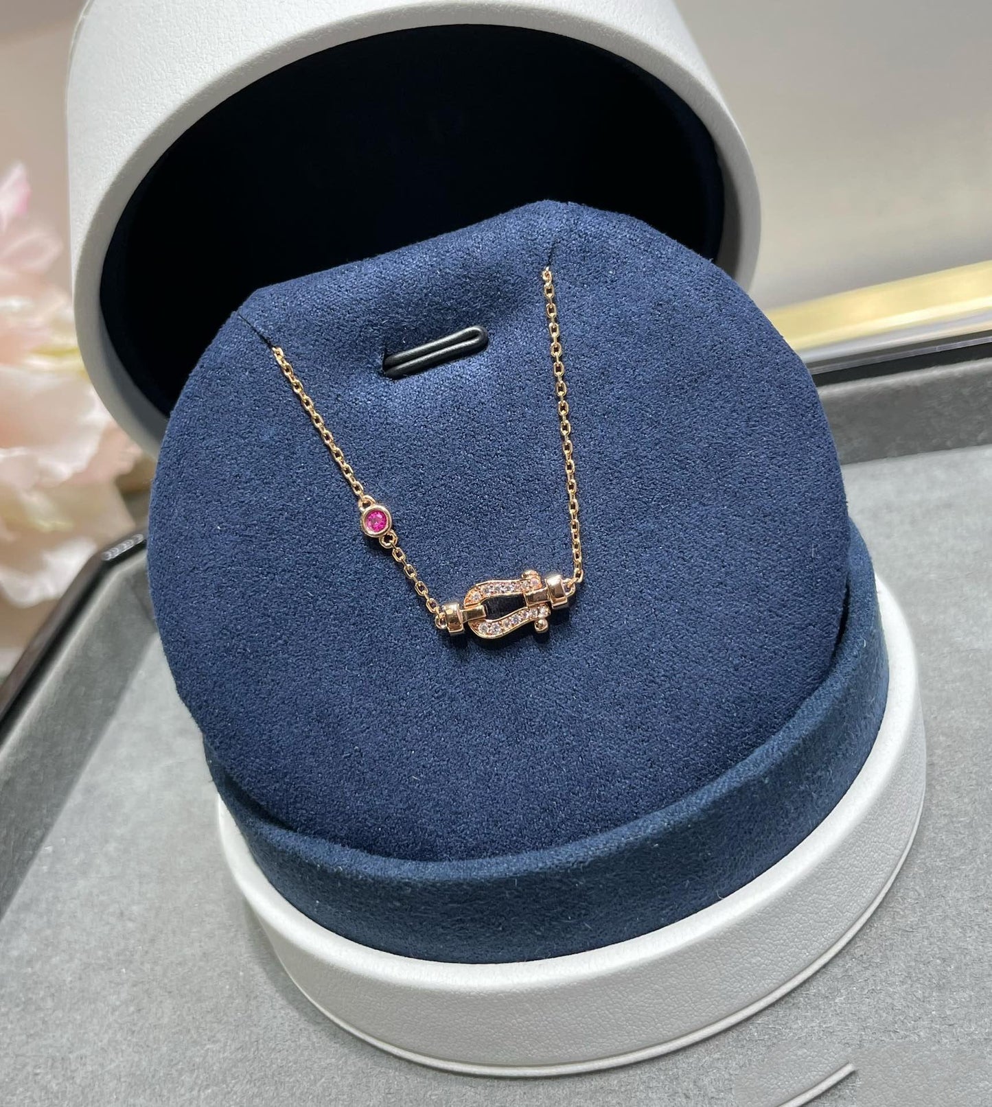 [Lumi Jewelry]FORCE 10 DIAMOND CHAIN LINK PINK GOLD BRACELET