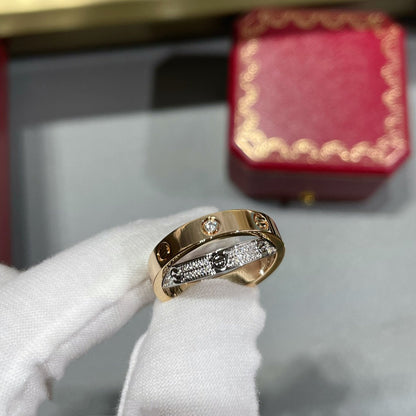 [Lumi Jewelry]LOVE PINK GOLD SILVER DIAMOND DOUBLE RING
