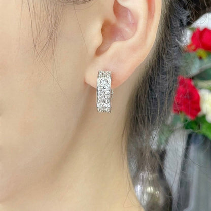 [Lumi Jewelry]LOVE 5.5MM DIAMOND PAVED EARRINGS