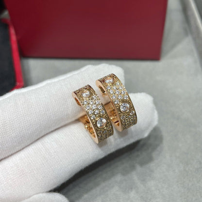 [Lumi Jewelry]LOVE 5.5MM DIAMOND PAVED EARRINGS