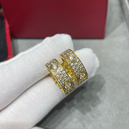 [Lumi Jewelry]LOVE 5.5MM DIAMOND PAVED EARRINGS