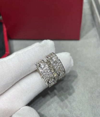 [Lumi Jewelry]LOVE 5.5MM DIAMOND PAVED EARRINGS