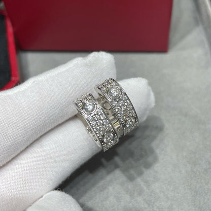 [Lumi Jewelry]LOVE 5.5MM DIAMOND PAVED EARRINGS