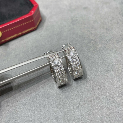 [Lumi Jewelry]LOVE 5.5MM DIAMOND PAVED EARRINGS