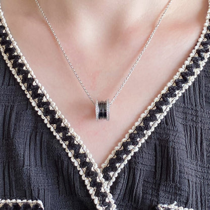 [Lumi Jewelry]ZERO 1 DIAMOND CERAMIC NECKLACE
