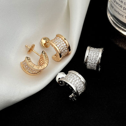 [Lumi Jewelry]ZERO 1 DIAMOND PAVED EARRINGS